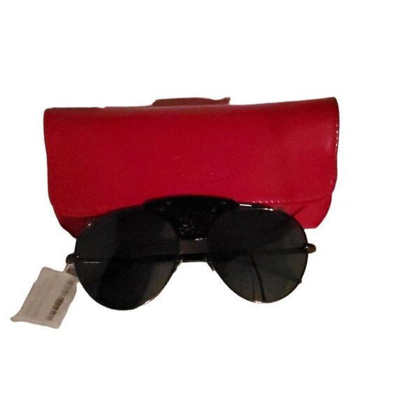 Pomellato Sunglasses Aviator Italy PM0033S 001 Ruthenium Silver and Black - Picture 5 of 11